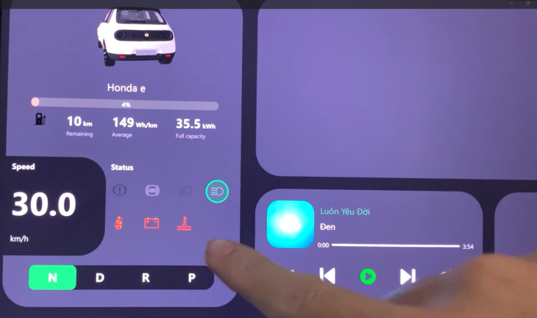 Electric Smart Car Dashboard – Đồ án Automotive nổi bật từ sinh viên Cranes FPT