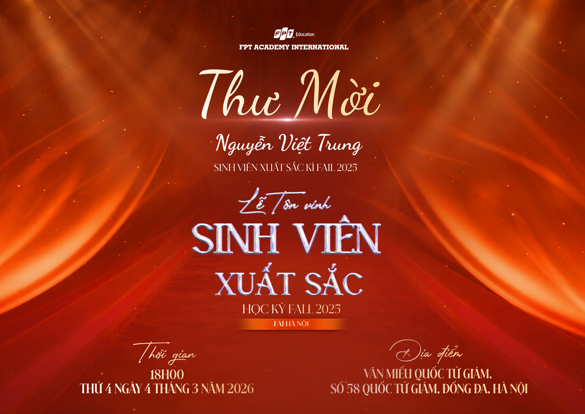 Thư mời sinh viên xuất sắc