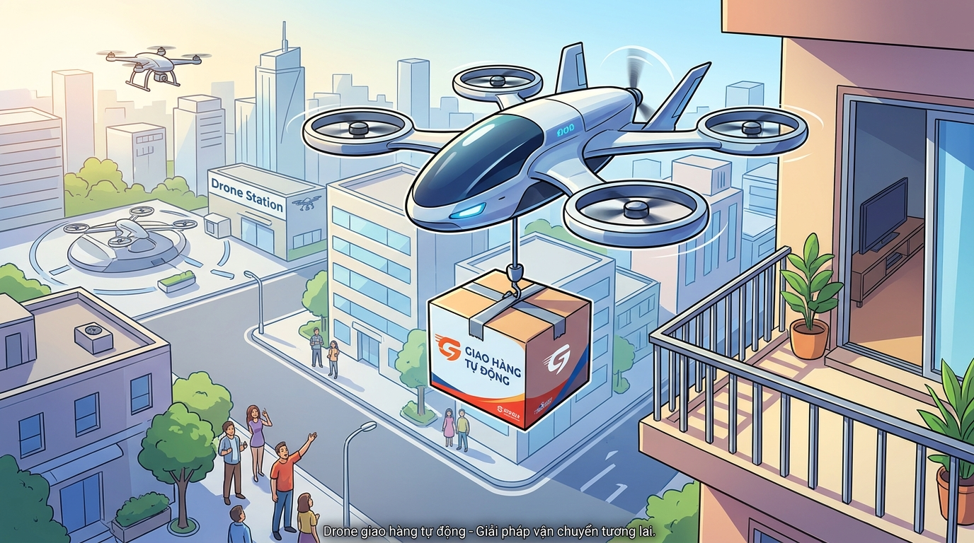 Drone giao hàng tự động - Tương lai của logistics trong nền kinh tế tầm thấp