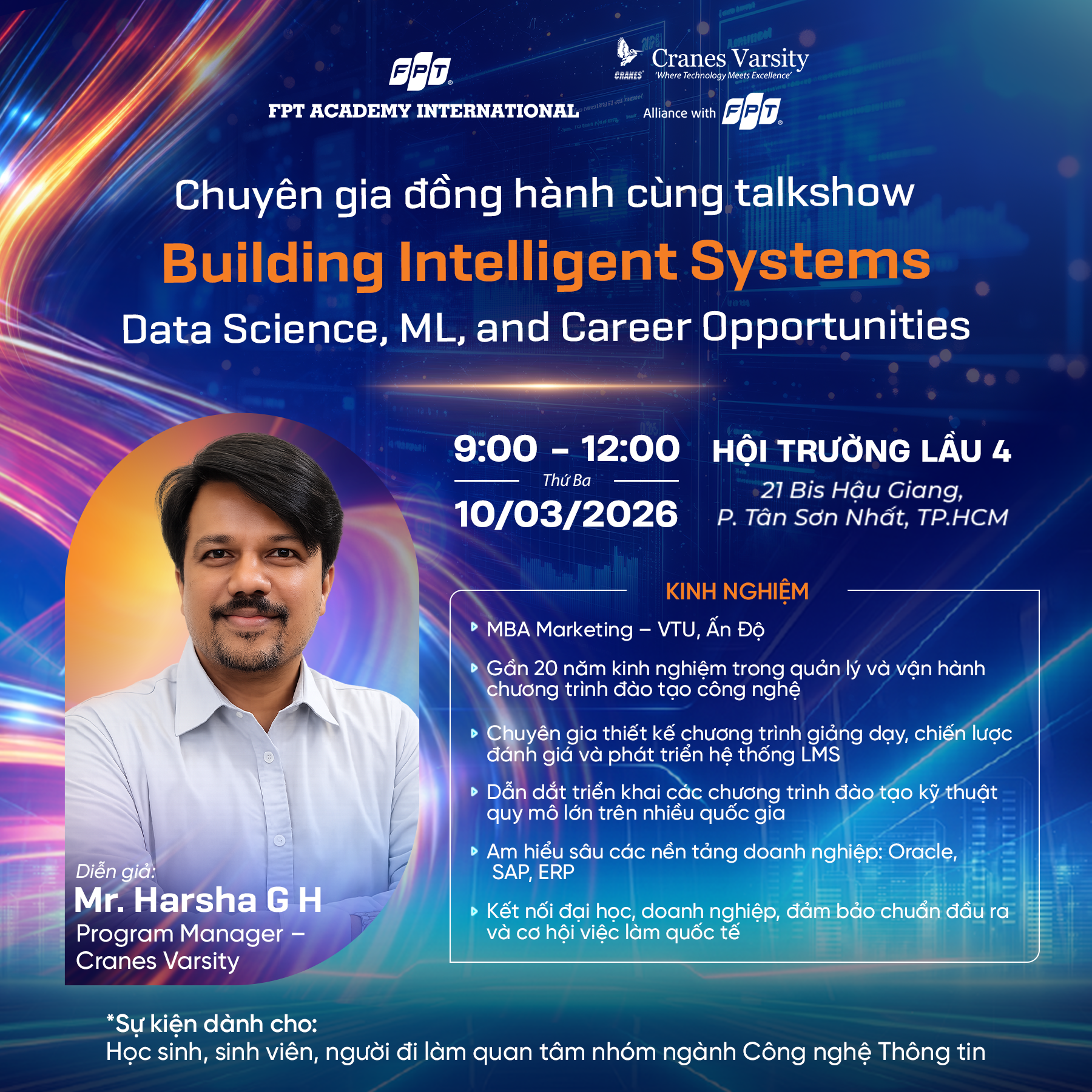 Talkshow “Building Intelligent Systems” – Cơ hội gặp gỡ chuyên gia quốc tế trong lĩnh vực Data Science & Machine Learning
