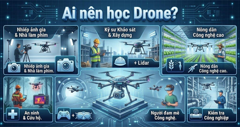 Ai nên học Drone? Ngành công nghệ chiến lược trong nền kinh tế tầm thấp
